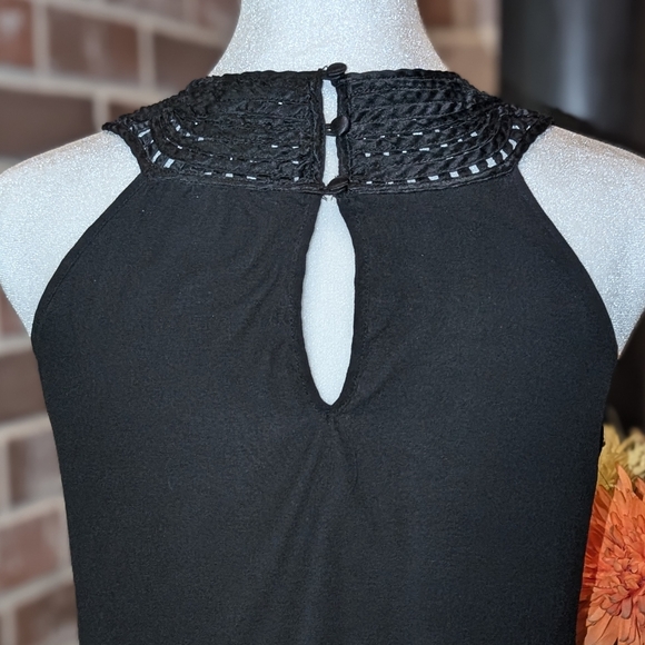 100% Silk Black Sleeveless Peplum Ruffled Blouse-White House Black Market XS - Picture 7 of 14